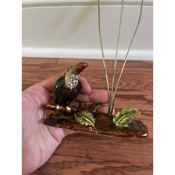 Enamel Parrot Card Photo Holder - Picture 3 of 4